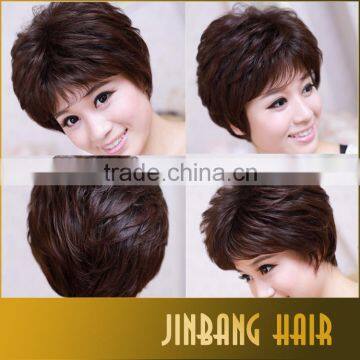 Short Kind Synthetic Black Brown Color Loose Wave Hair Wig For Woman photo-6