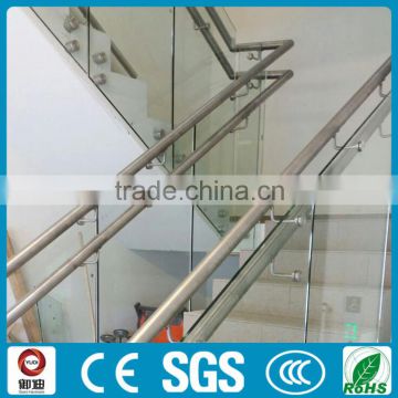 Home use indoor standoff glass staircase glass railing designs