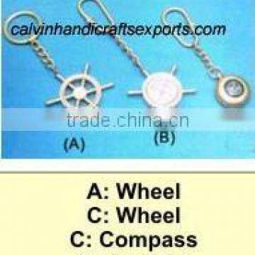 wheel & compass key chain