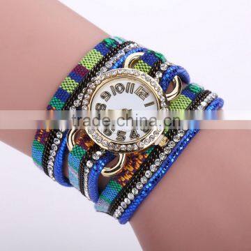 3-strand with rhinestone crystal fancy bracelet ladies watches