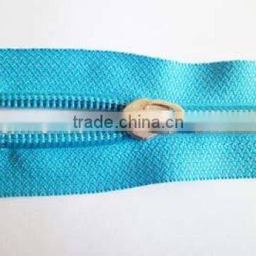 5# nylon zipper one way open end zipper with fancy locking zipper slider jacket zipper coate zipper