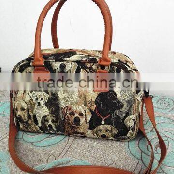 Handmade custom tapestry jacquard canvas fabric women's handbag                        
                                                Quality Choice