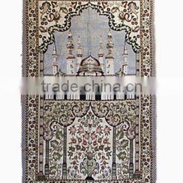 Cotton polyester jacquard woven Muslim prayer rug mat