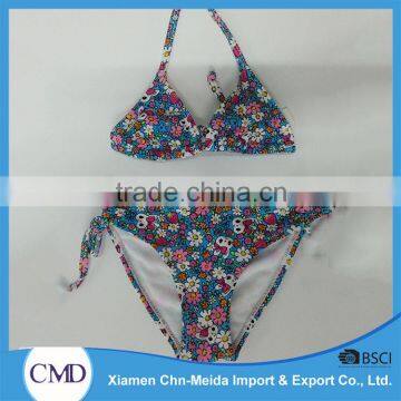 Lovely Floral Print Halter Ladies Bikinis