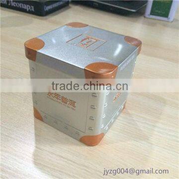 Direcrt factory sale chinese tea tin box airtight tea storage tins/square airtight tea tin box for packaging