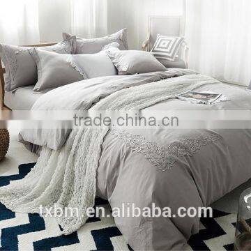 2015 customize pure color 100% cotton bedding set