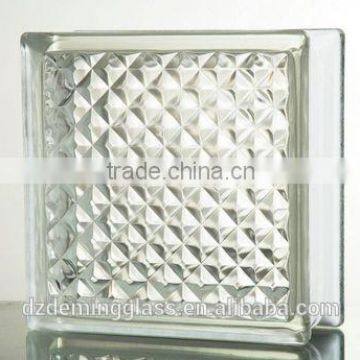 lattice glass brick patterned glass block with CE,ISO certification for palaza,office building and shopping mall