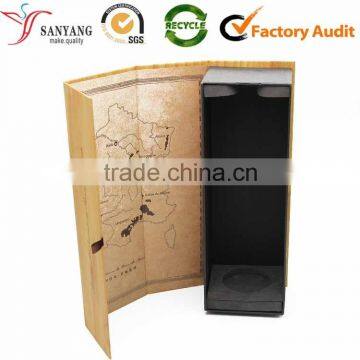 Logo Printing Paper Flip Top Wine Packing Box With Velvet Wine Stopper Insert photo-2