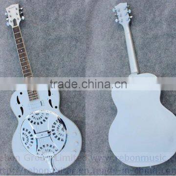 white colour Resonator acoustic guitar