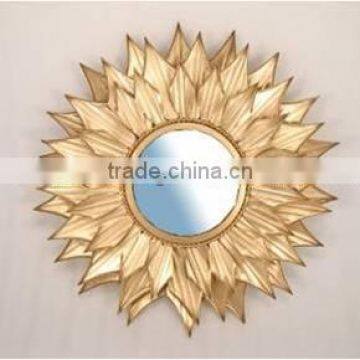 fancy mirror frames,decorate mirror frame ,Sunflower Mirror Frame ,designer metal mirror frame ,round mirror frame