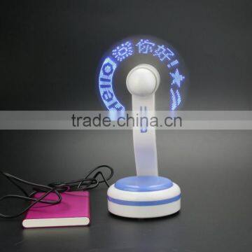 many models multicolor lighted up led flashing message mini fan