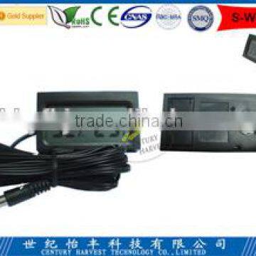 black/white mini Aquarium LCD Digital Thermo-hygrometer with 1m outdoor sensor wire length