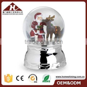 high quality xmas figurines snowglobe metal base