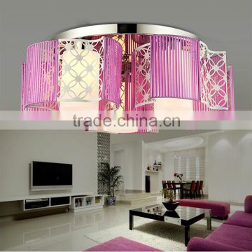 Nice Apperance Fabric Ceiling Lights E27 Base Purple Iron LED Ceiling Lights