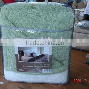 100% Polyester Knit Solid Carol Reversible Blanket