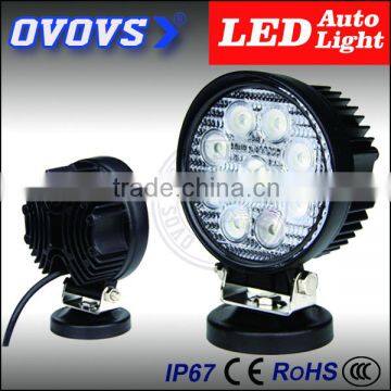 Excellent Round 12 volt 27w led work light with magnet for truck, tractor, suv