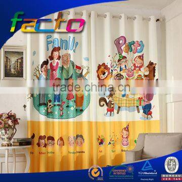 2016 Hot sell Fashion popular cartoon style curtain for kids room