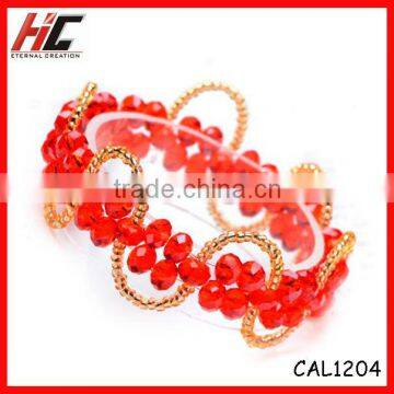 Wholesale 2012 Fashoin High Quanlity Green Red Glass Beads Crystal Bracelet