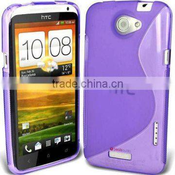 purple S-line Gel silicon Case Rubber Skin Tpu Cover For htc one x