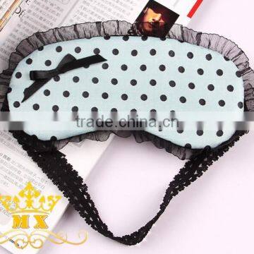 Dot pattern cute eye mask for sleeping with lace