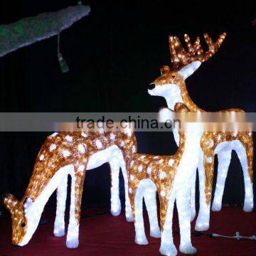 Garden Decoration 3D Acrylic Deer Family Led Christmas Ornament photo-6