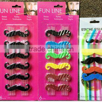 Eco-friendly flexible disposable mustaches drinking straws for party