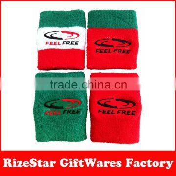 high quality with customized embroidery logo terry toweling wristband