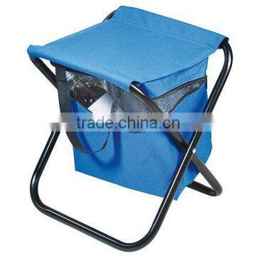 Outdoor folding fishing chair with cooler bag