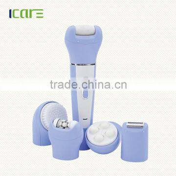 5 in 1 Facial cleaner/Facial cleansing brush,epilator,rolling massager,lady shaver and callus remover