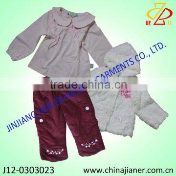 kids winter wear 3pcs set for girls fashion design for 2013