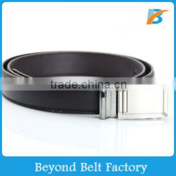 Beyond Men's 1-3/16" Brown Genuine Leather Sliding Belt with Nickle Color Interchangeable Plain Buckle