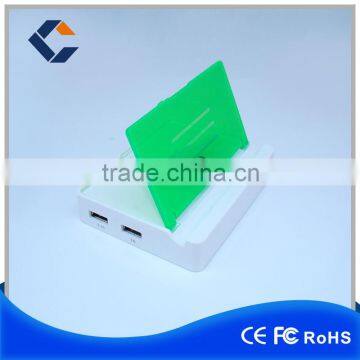 2 ports USB hub mobile phone holder with charging stand