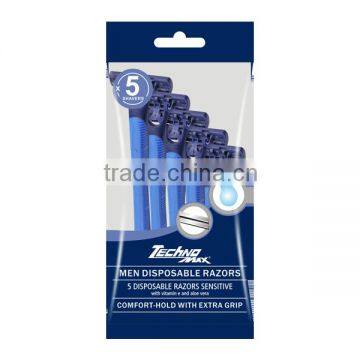 Twin Blade Rubber Handle Shaving Razor Compete With Gilette Blue 2 photo-2