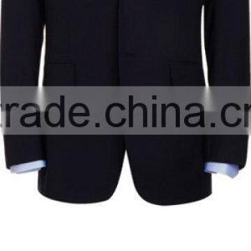 2014 Top Quality 100% wool Classic Solid Black Two Pieces men traditional chinese suit