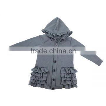 Wholesale 2016 fall warm ruffle hoodie baby girls' coat