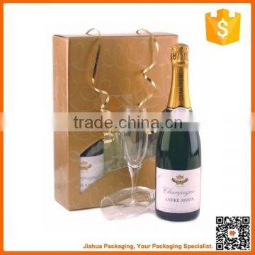 Paper wine bottle and wine glass packaging box