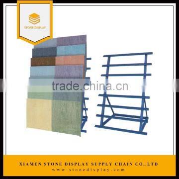 Double columns granite tile display rack/ laminate flooring tile samples display rack