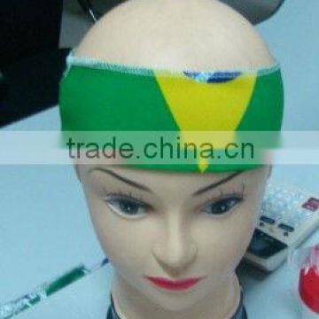 brazil flag elastic headband for world cup