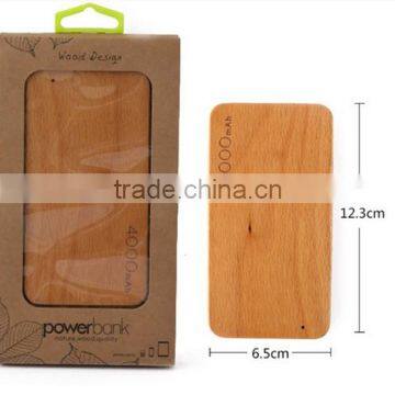 New wood design 4000mah creative portable powerbank for smartphones