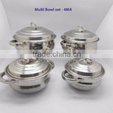 Stainless Steel Multi Bowl set for cooking and serving