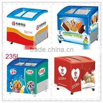 235L,325L Commercial Display Ice Cream Freezers Sliding Glass Door Ice Cream Freezer