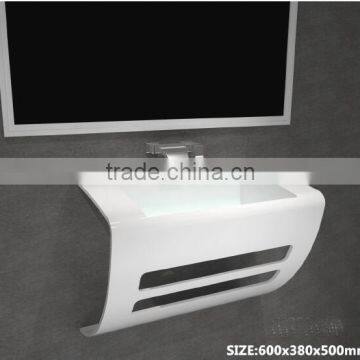 Solid Surface Freestanding Wash Hand Basin With Tap , Stone Resin Wash Basin, Wall Hung Wash Basin photo-5