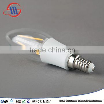 Haining Candle light Vintage led filament bulb C35 2w color plastic light source 2W E14 110V