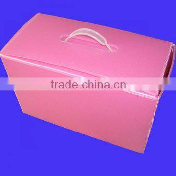 pink corrugated plastic tool box with EPE foam