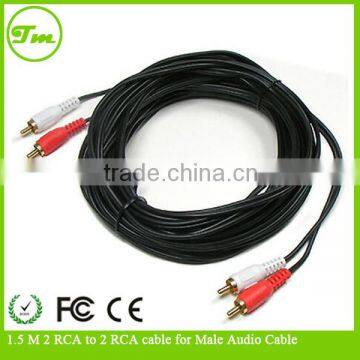 1.5 M 2 RCA to 2 RCA cable for Male Audio Cable