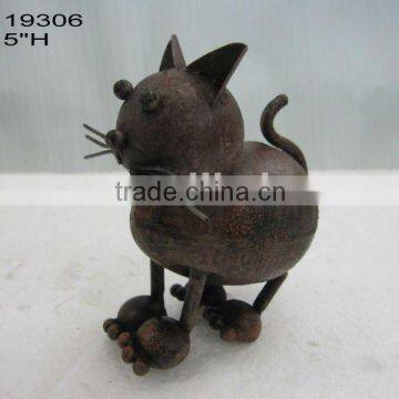 antique handmade metal cat figurines for garden decoration