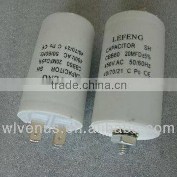 White Plastic &auminum Shell Cbb60 Cbb61 Cbb65 Cd60 Series Capacitor 5uf-100uf 250vac-450vac photo-3
