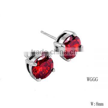 SRE0080 China Supplier Stainless Steel Jewelry Ruby Inlay Stud Earring High Quality