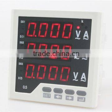 3UI33 panel size 96*96 low price led ac industrial usage digital display volt ampere 3 phase combined meter