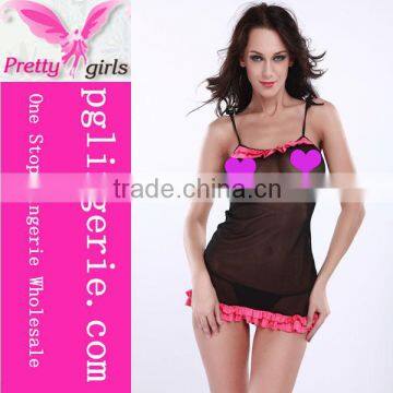 Sexy Transparent Black Nude Babydoll for Women